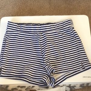 navy blue and white striped kids shorts
